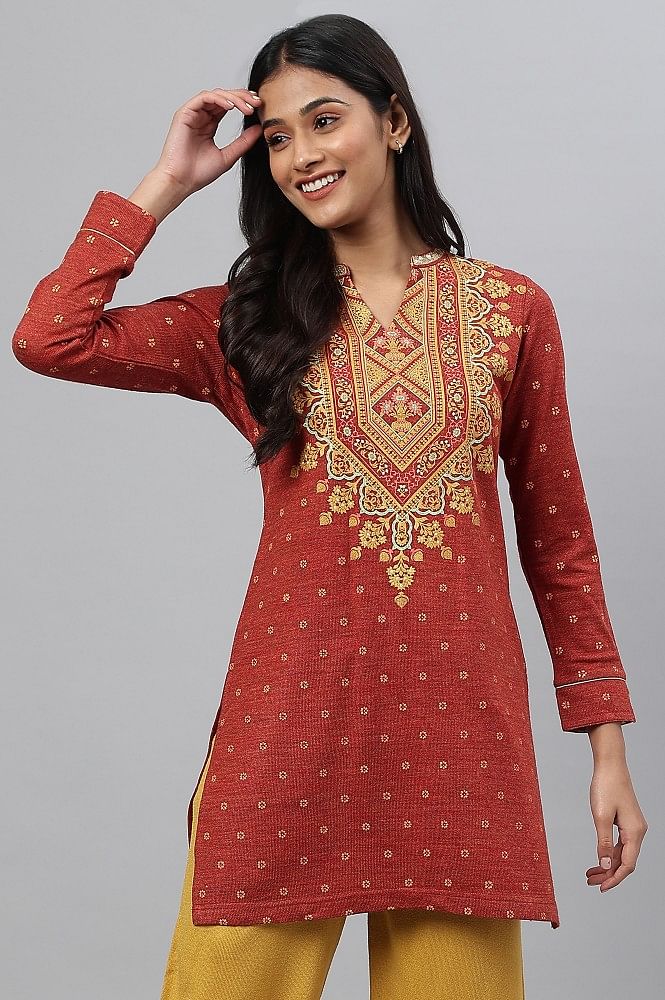 Pink American Crepe Printed Short Kurti With Full Sleeves Manufacturers  Delhi, Online Pink American Crepe Printed Short Kurti With Full Sleeves  Wholesale Suppliers India
